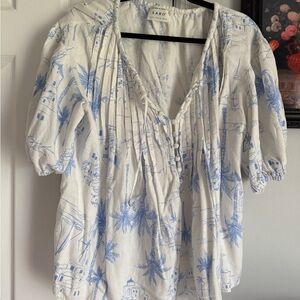 Sabo Skirt Blue and White Blouse